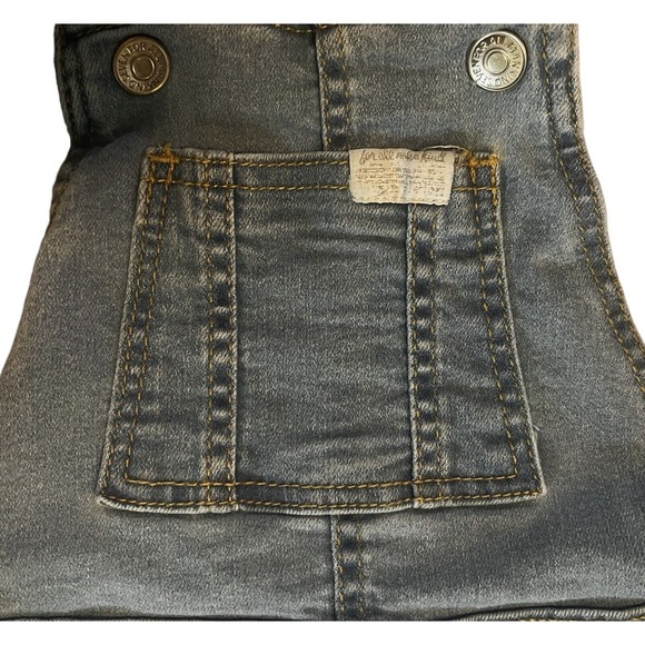 7 For All Mankind Toddler Girls Blue Denim Braid Shortalls Overalls, Size 2T - Picture 2 of 8